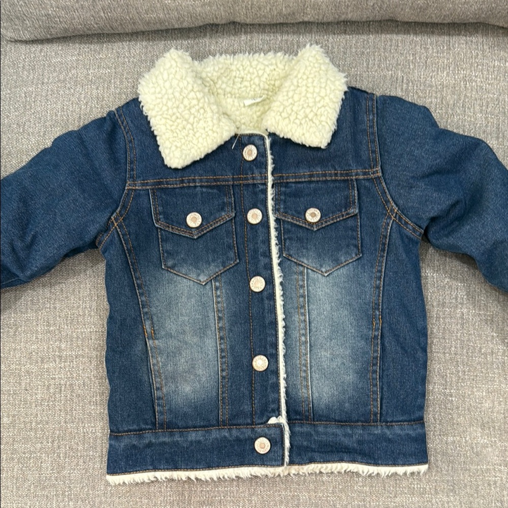 Kids Denim Jacket with Sherpa Lining